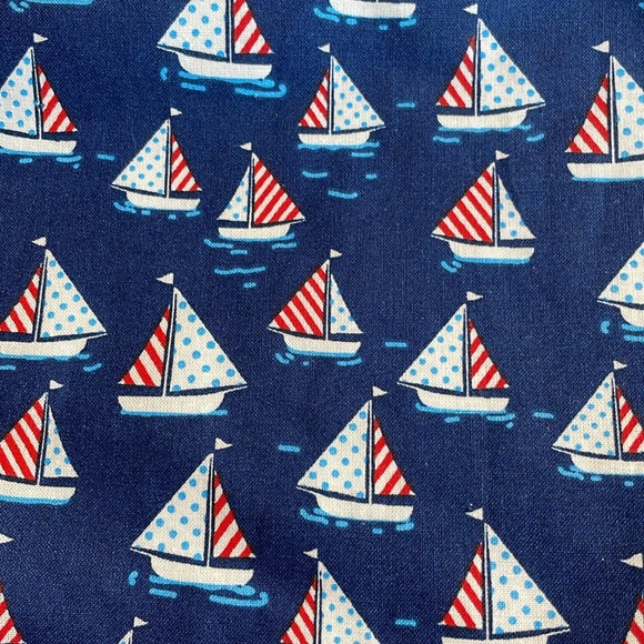 Tote Bag Custom Made Double Lined Fabric bag Sail Boat Theme - Picture 5 of 5